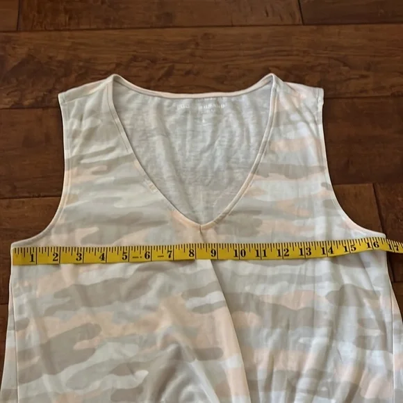 NWT Lucky Brand Peach Tan Camo Tie Front Tank Top V Neck - Picture 6 of 12